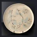 14" Decorative plate with leafy branch impression