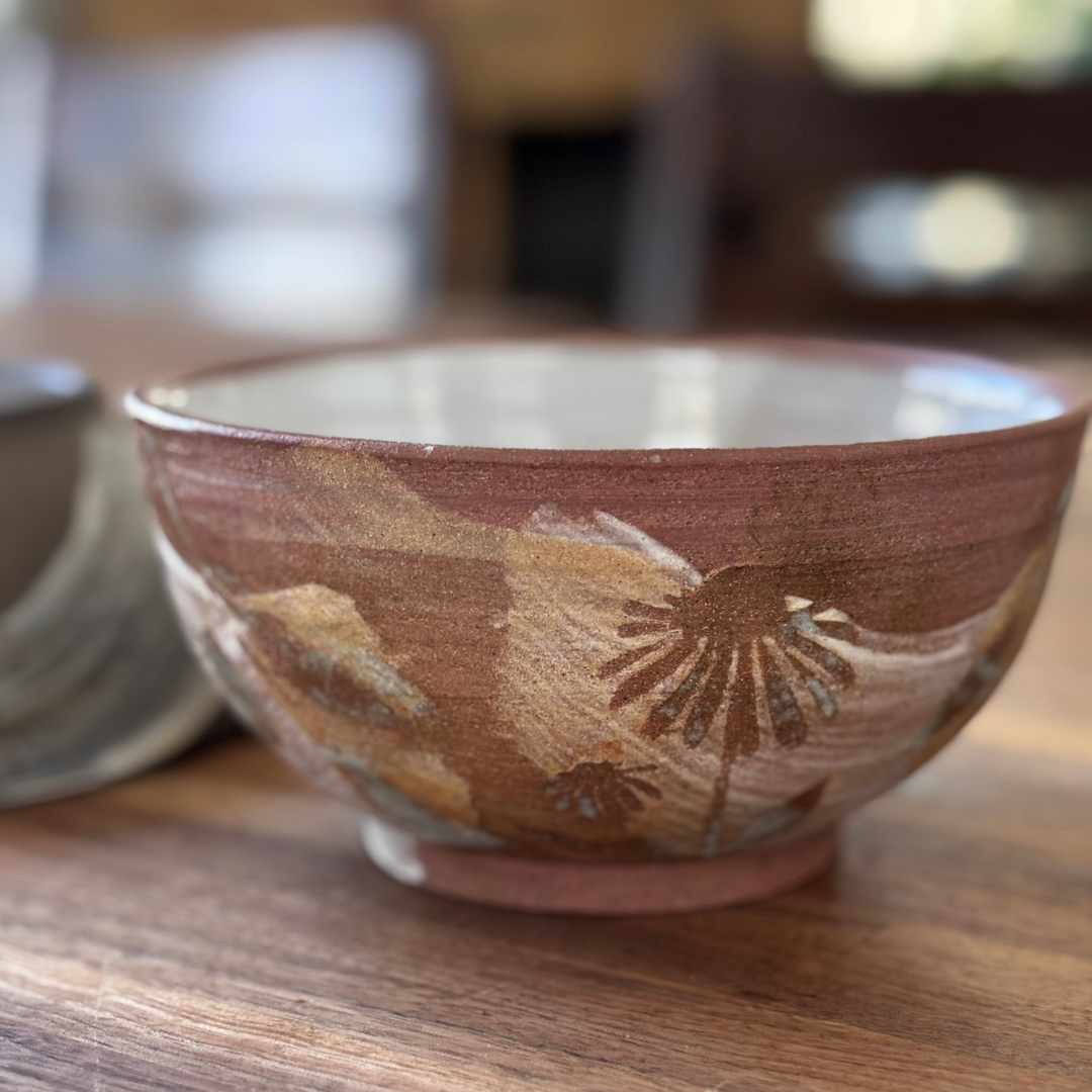 ARDOISE Etched bowl with flower motif