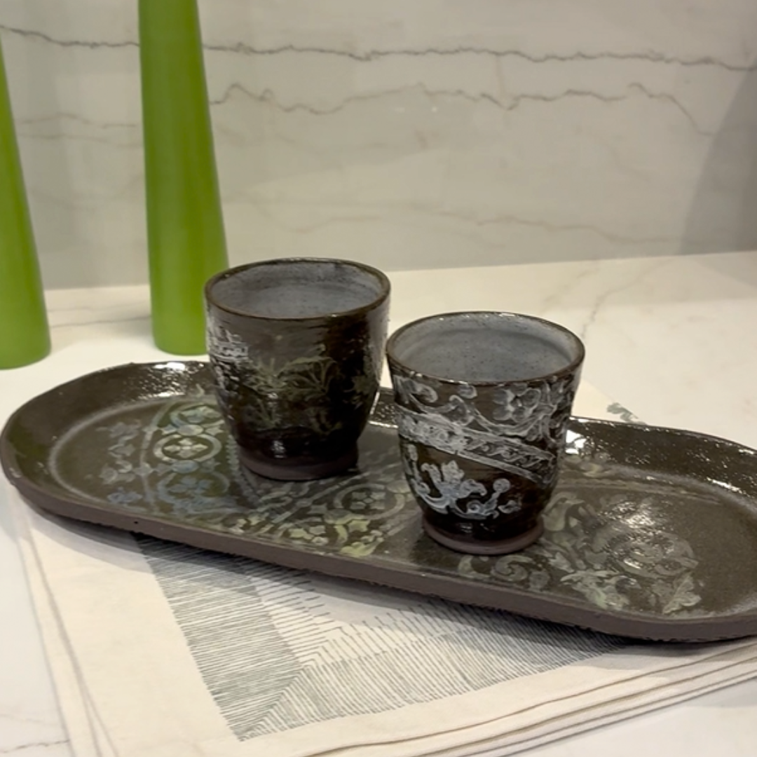 BARCELONA platter and tumbler set